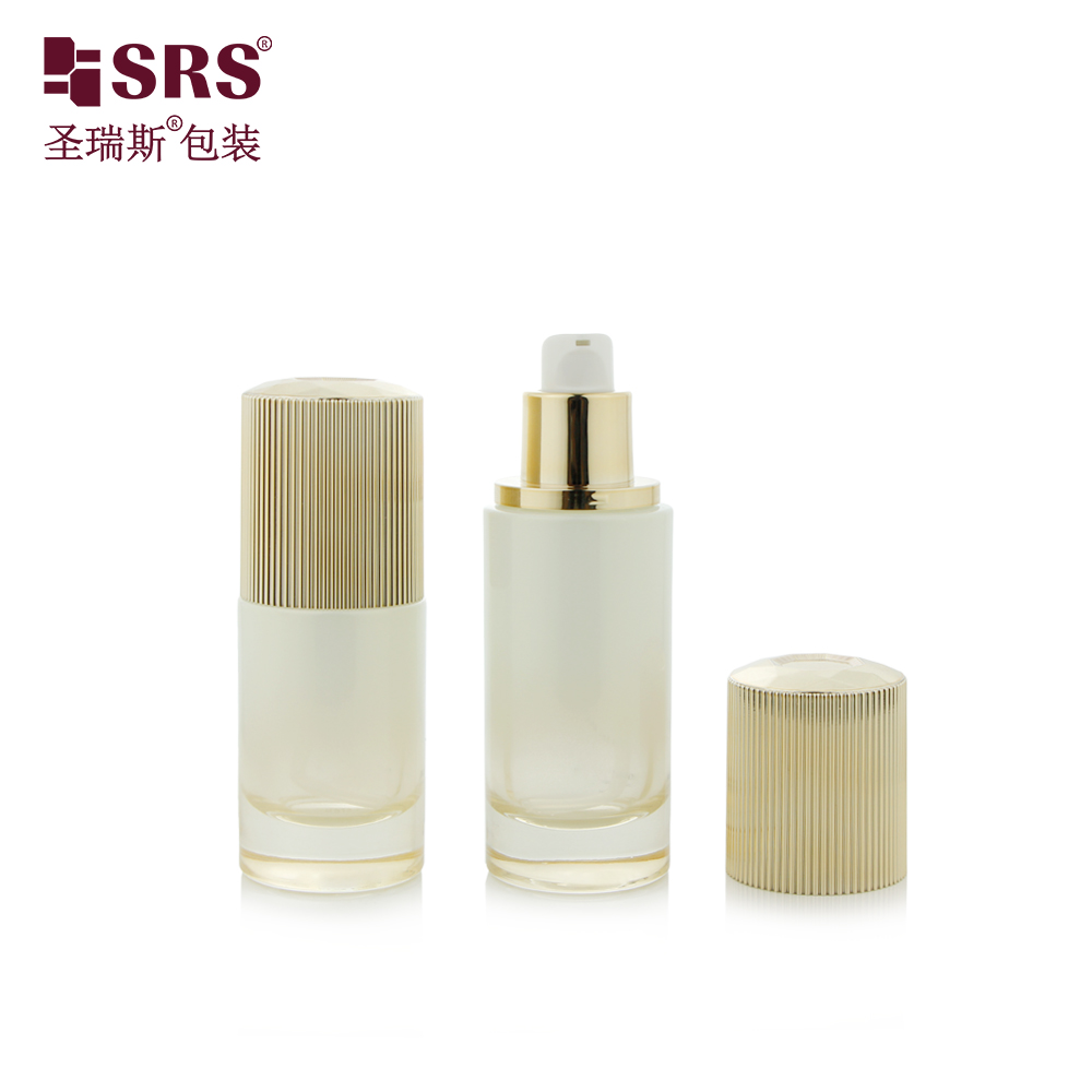 30ml 50ml 100ml 120ml Custom Gold Luxury Glass Lotion Bottle for Skin Care Packaging