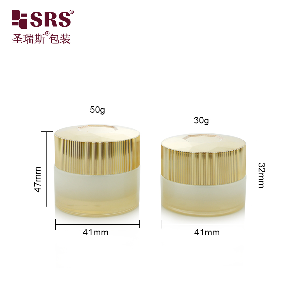 Body Scrub Packaging 30g 50g Cosmetic Cream Glass Jar for Skin Care 