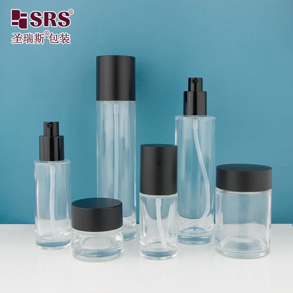 Skin Care 30ml 50ml 100ml 120ml Luxury Cosmetics Packaging Face Cream Glass Lotion Pump Bottle 