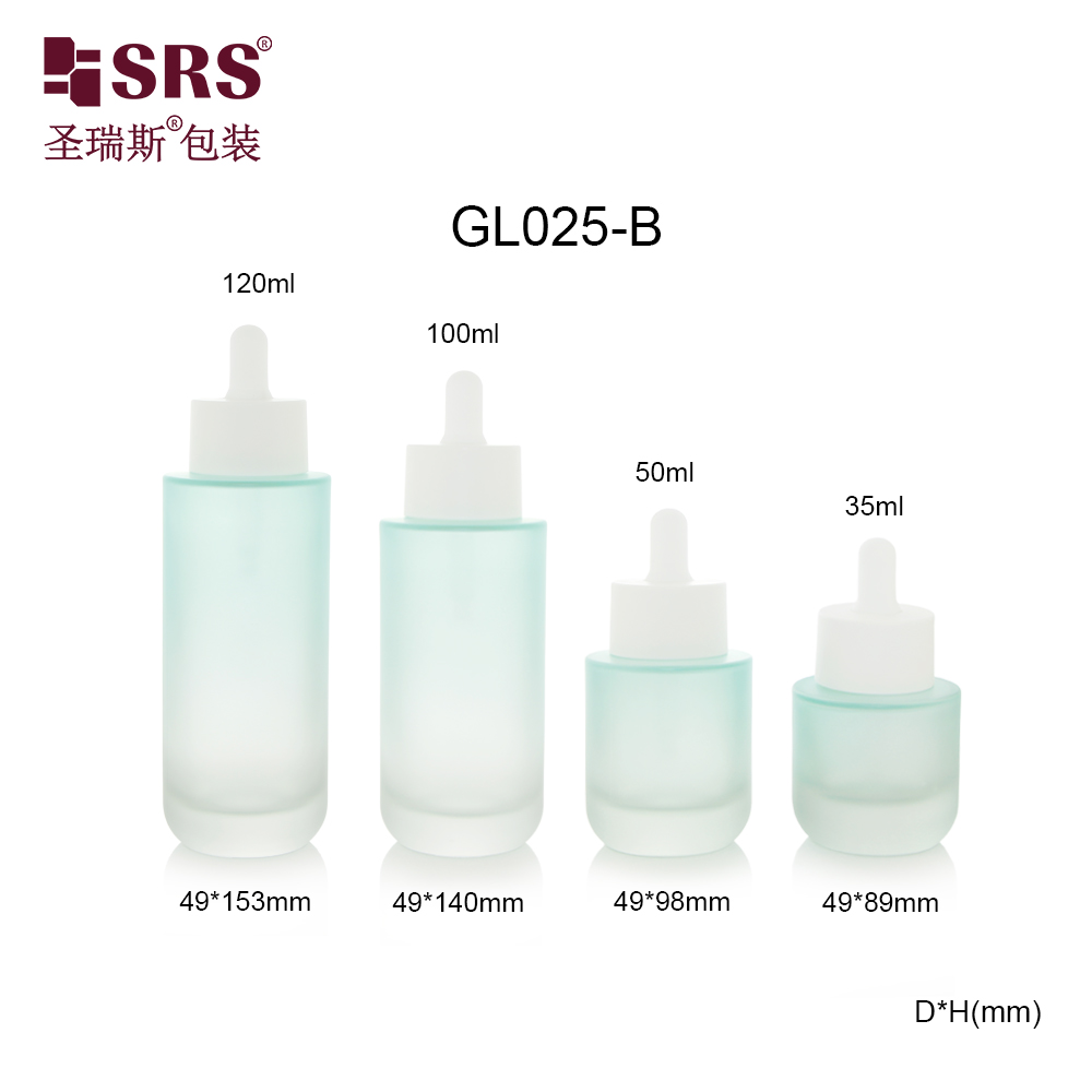 35ml 50ml 100ml 120ml Thick Cosmetic Container Glass Skincare Serum Oil Dropper Bottle and Lotion Bottle