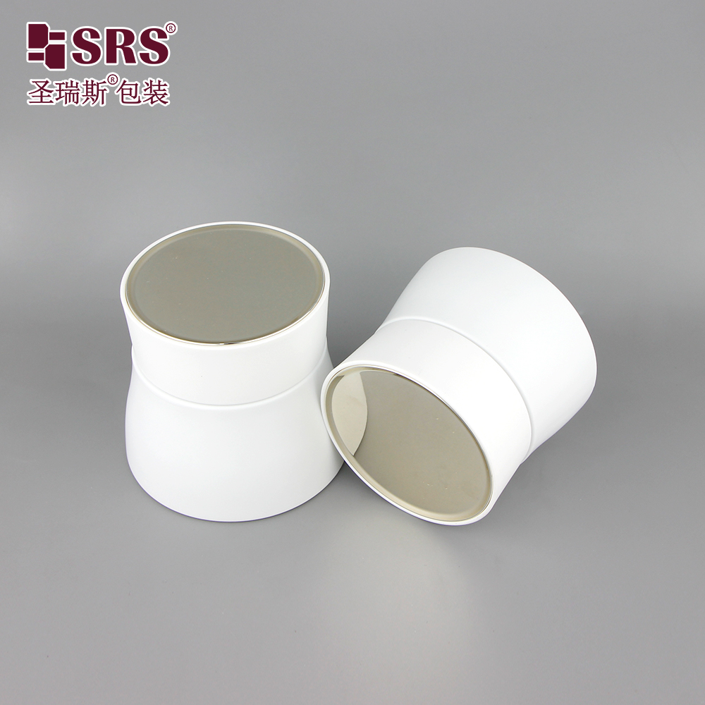 Custom Color Empty 15g 50g 80g Unique Shape White Glass Cosmetic Packaging Cream Jars 
