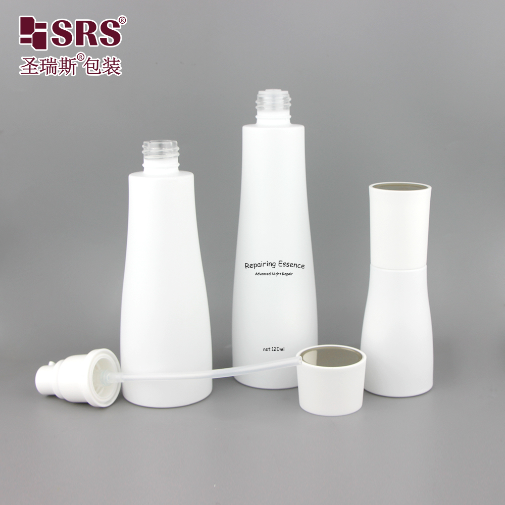 New Luxury White Frosted 30ml Serum Cosmetic Packaging Sets Skincare Glass Jar Cream Container and Lotion Pump Bottles