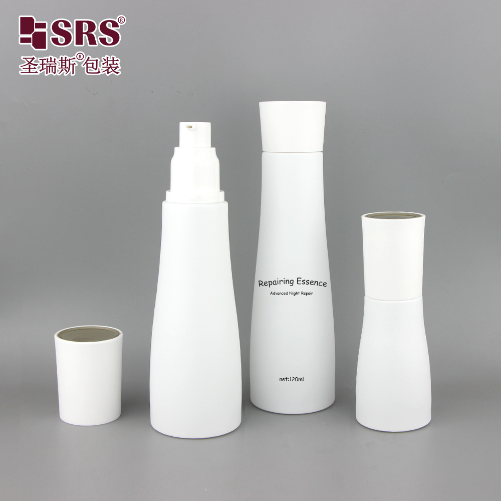 New Luxury White Frosted 30ml Serum Cosmetic Packaging Sets Skincare Glass Jar Cream Container and Lotion Pump Bottles