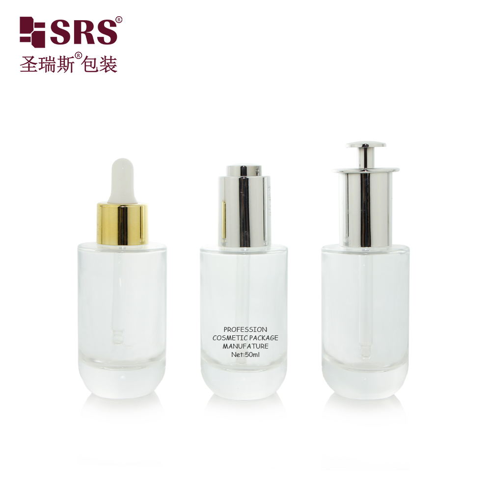 New Arrival Clear Cosmetic Serum Drppper Glass Cream Bottles for Essential oil