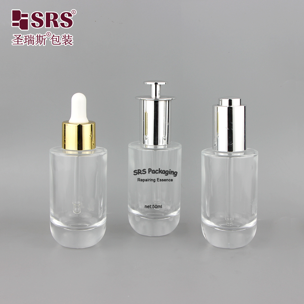 New Arrival Clear Cosmetic Serum Drppper Glass Cream Bottles for Essential oil