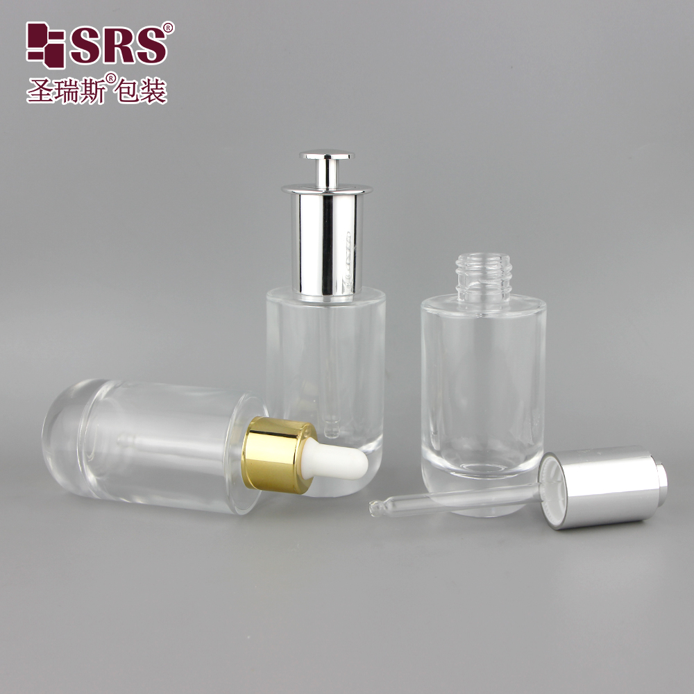 New Arrival Clear Cosmetic Serum Drppper Glass Cream Bottles for Essential oil