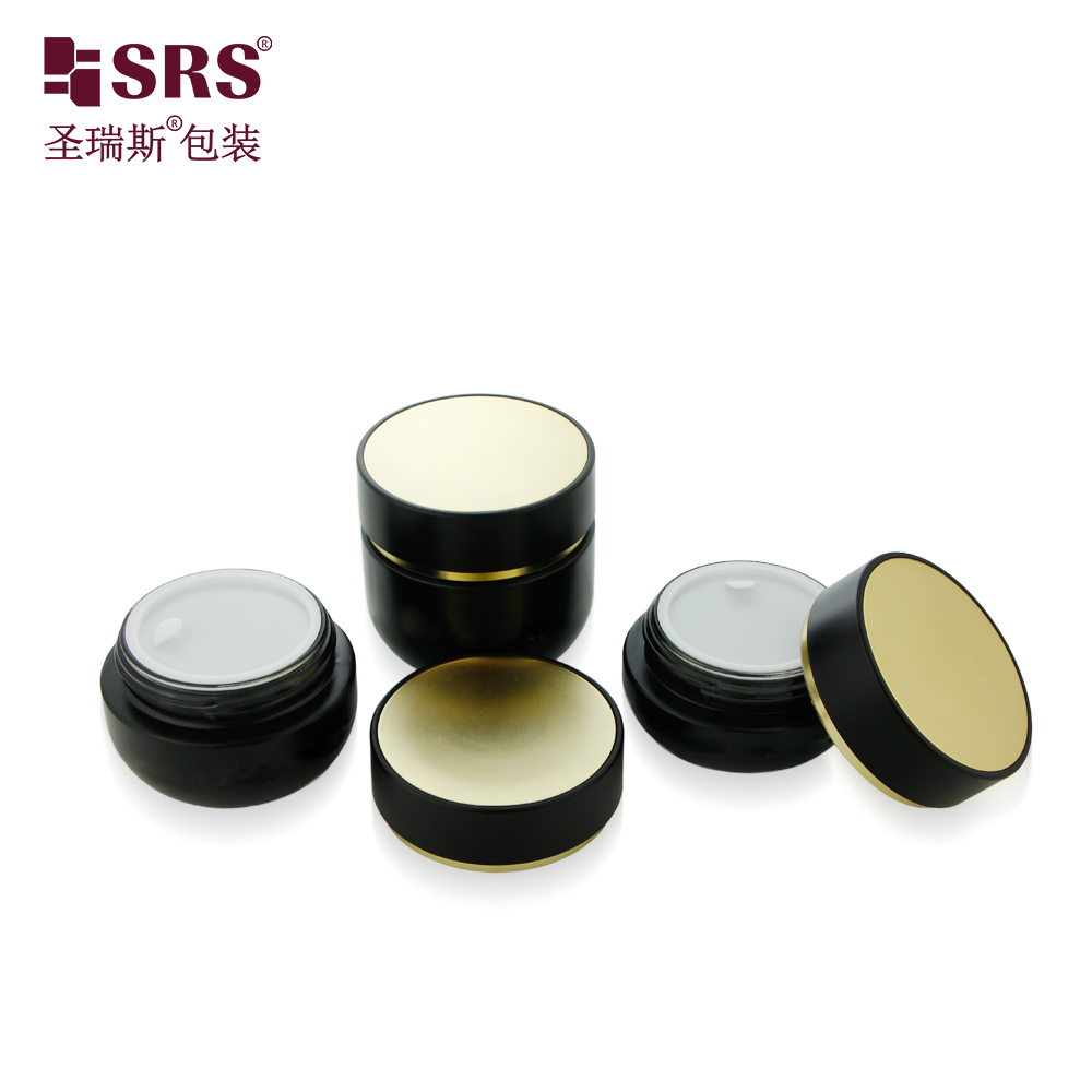 Wholesale 30g 50g 100g Face Cream Cosmetic Packaging Use Skin Care Black Glass Jars 
