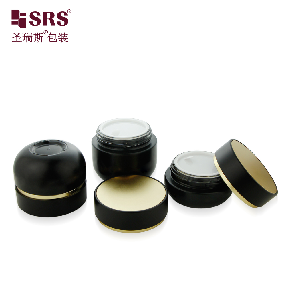 Wholesale 30g 50g 100g Face Cream Cosmetic Packaging Use Skin Care Black Glass Jars 