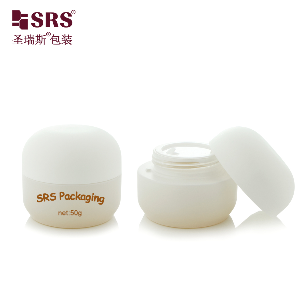 Wholesale Thick Bottom 50g Frosted Cosmetic Glass Face Eye Cream Jars with White Lid