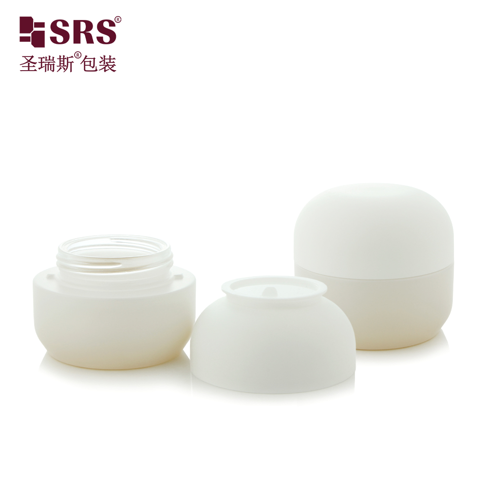 Wholesale Thick Bottom 50g Frosted Cosmetic Glass Face Eye Cream Jars with White Lid