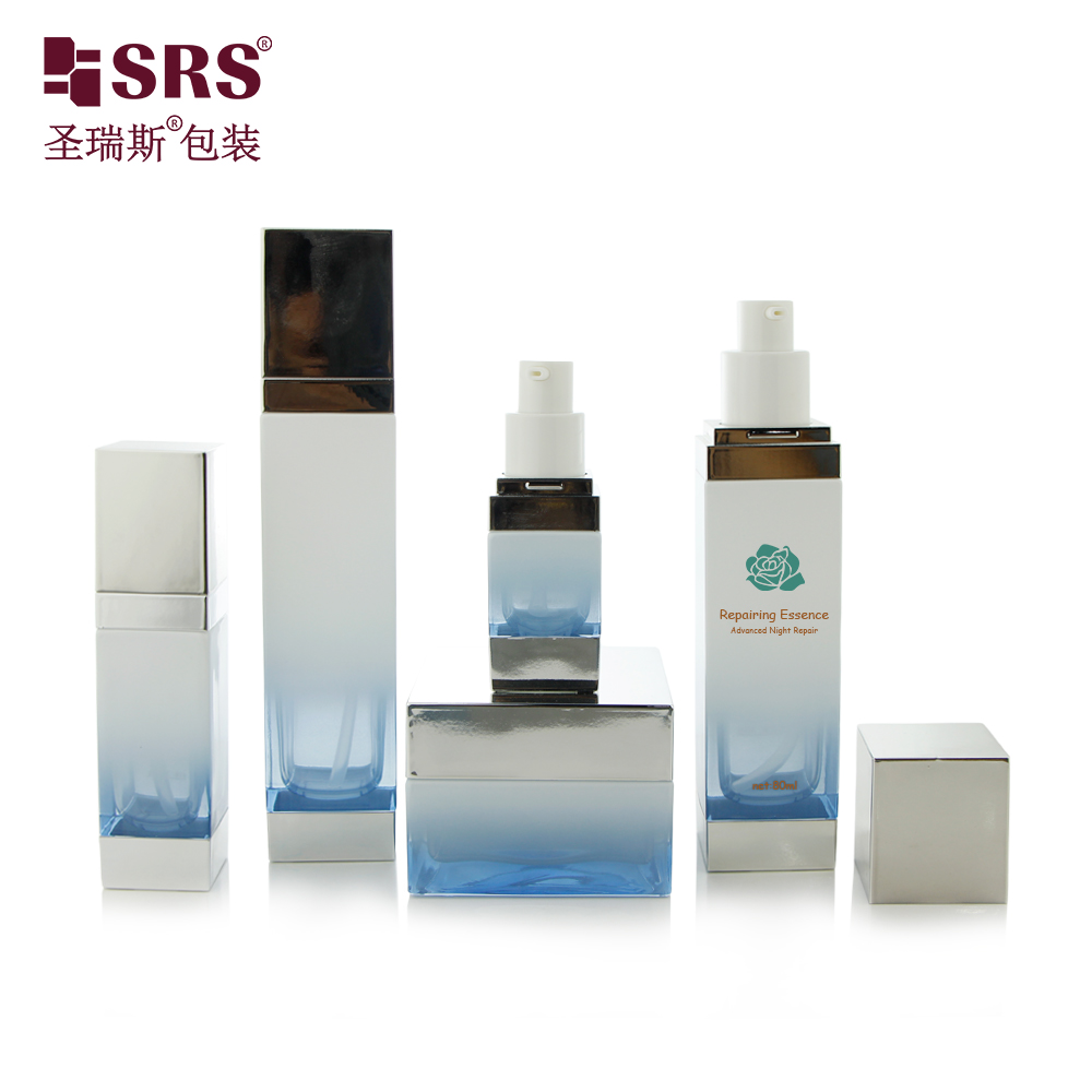 China Factory Wholesale Silver Cap Frosted Cosmetic Glass Bottle Packaging Jars and Bottle Supplier