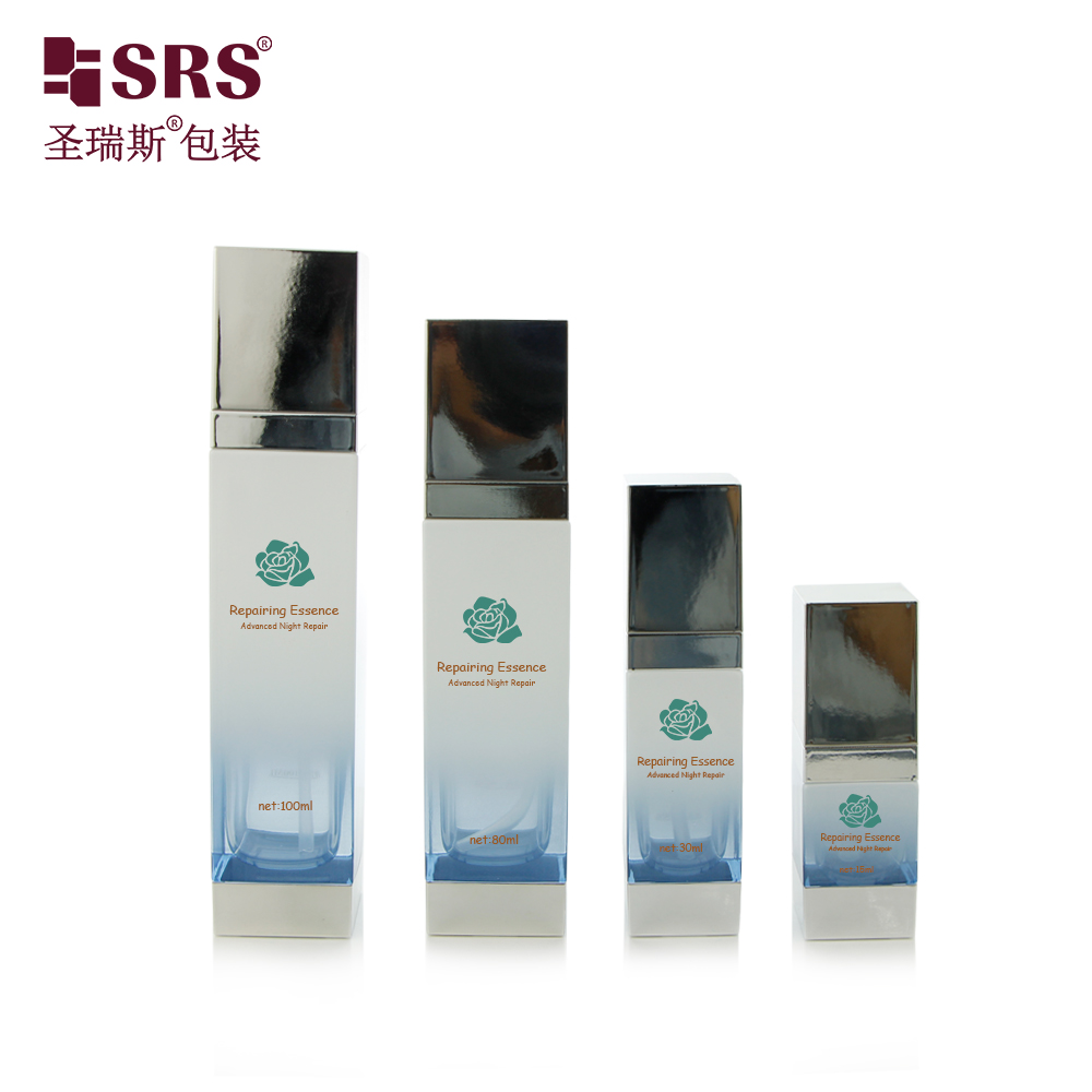 China Factory Wholesale Silver Cap Frosted Cosmetic Glass Bottle Packaging Jars and Bottle Supplier