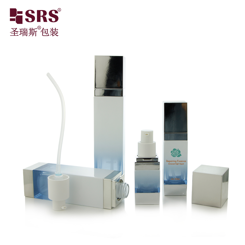 China Factory Wholesale Silver Cap Frosted Cosmetic Glass Bottle Packaging Jars and Bottle Supplier