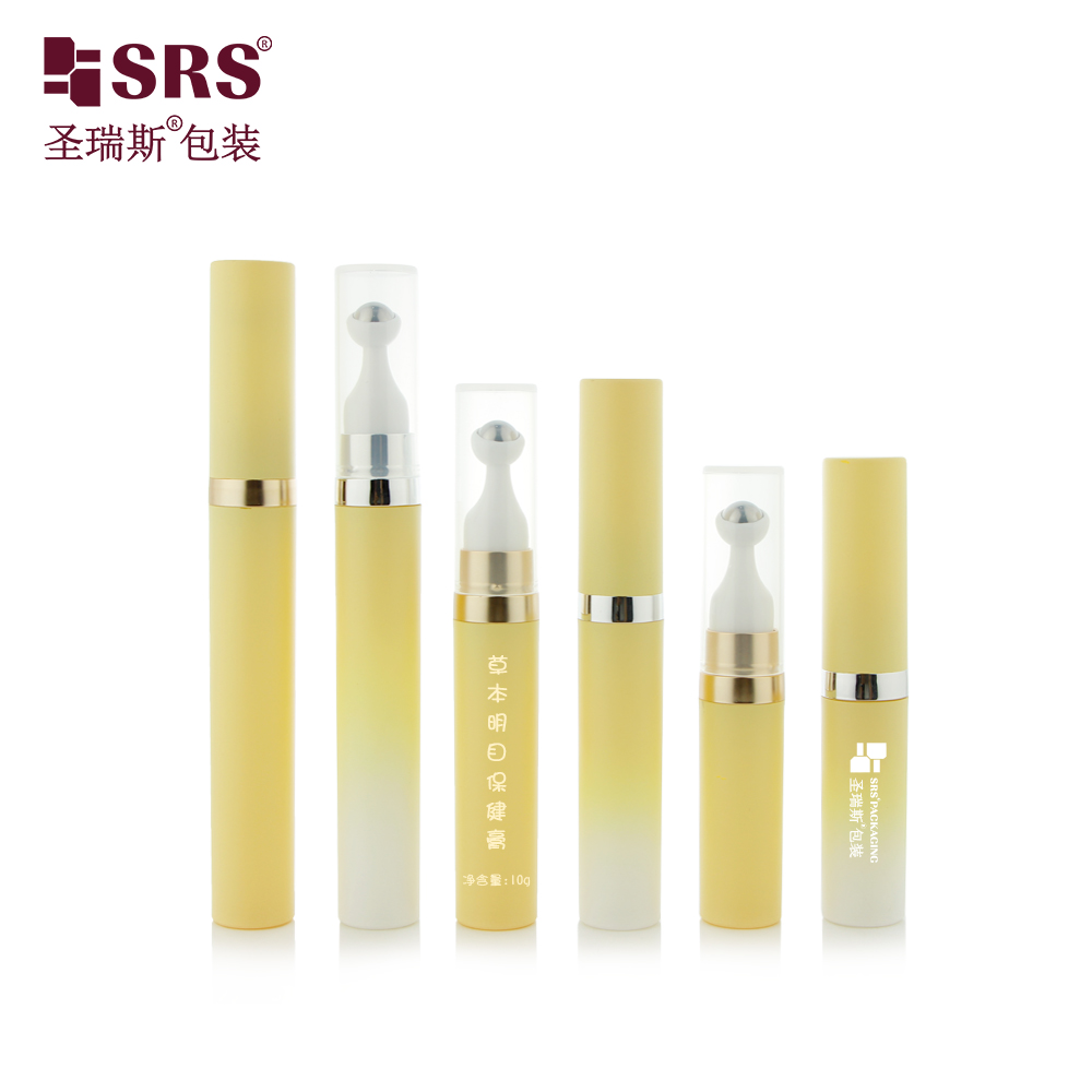 Round Shape Airless Pump Bottle with Roller Ball Applicator for Eye Care Foundation