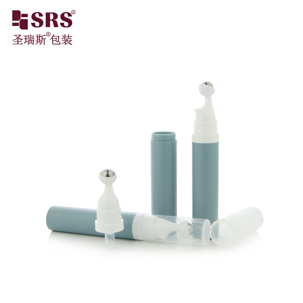Round Shape Airless Pump Bottle with Roller Ball Applicator for Eye Care Foundation