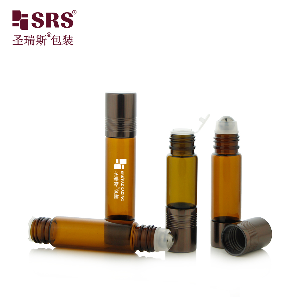 Double Ended One Is Roller and One Is Plug 6ml 8ml 10ml 15ml Glass Essential Oil Bottle