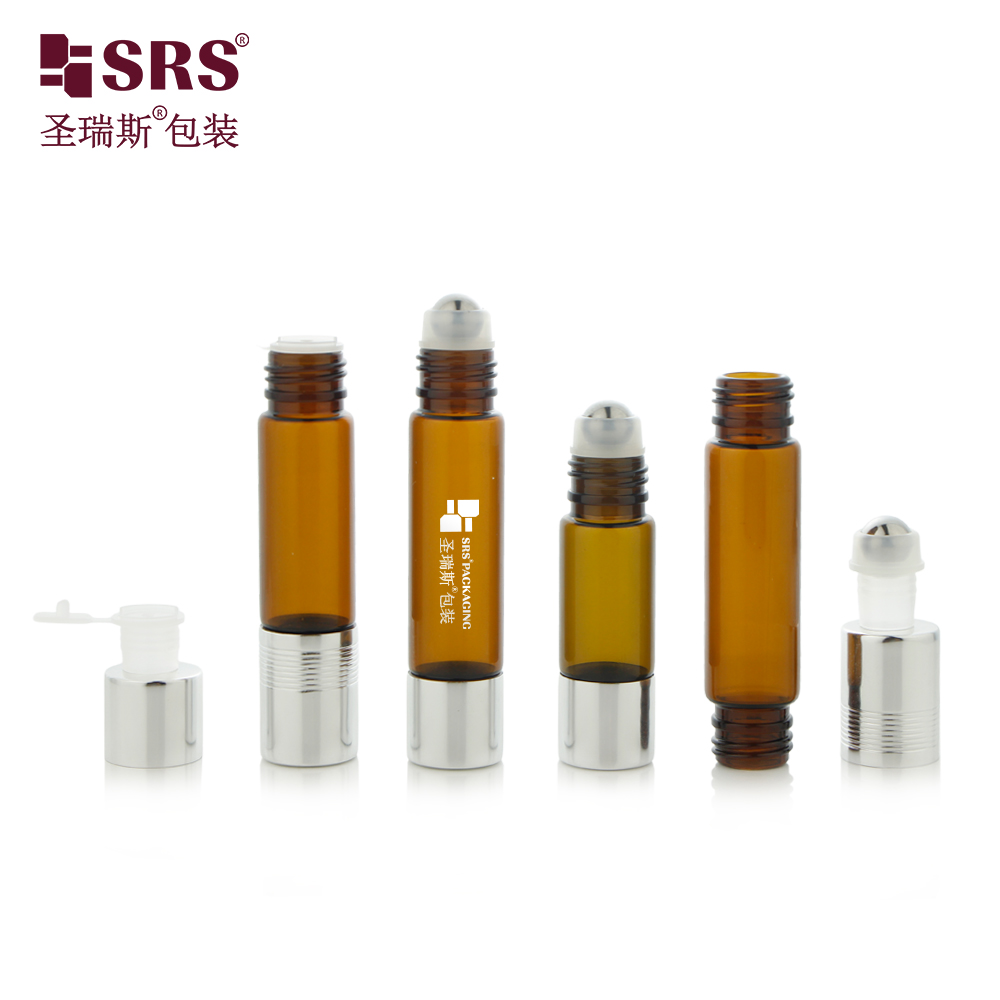 Double Ended One Is Roller and One Is Plug 6ml 8ml 10ml 15ml Glass Essential Oil Bottle