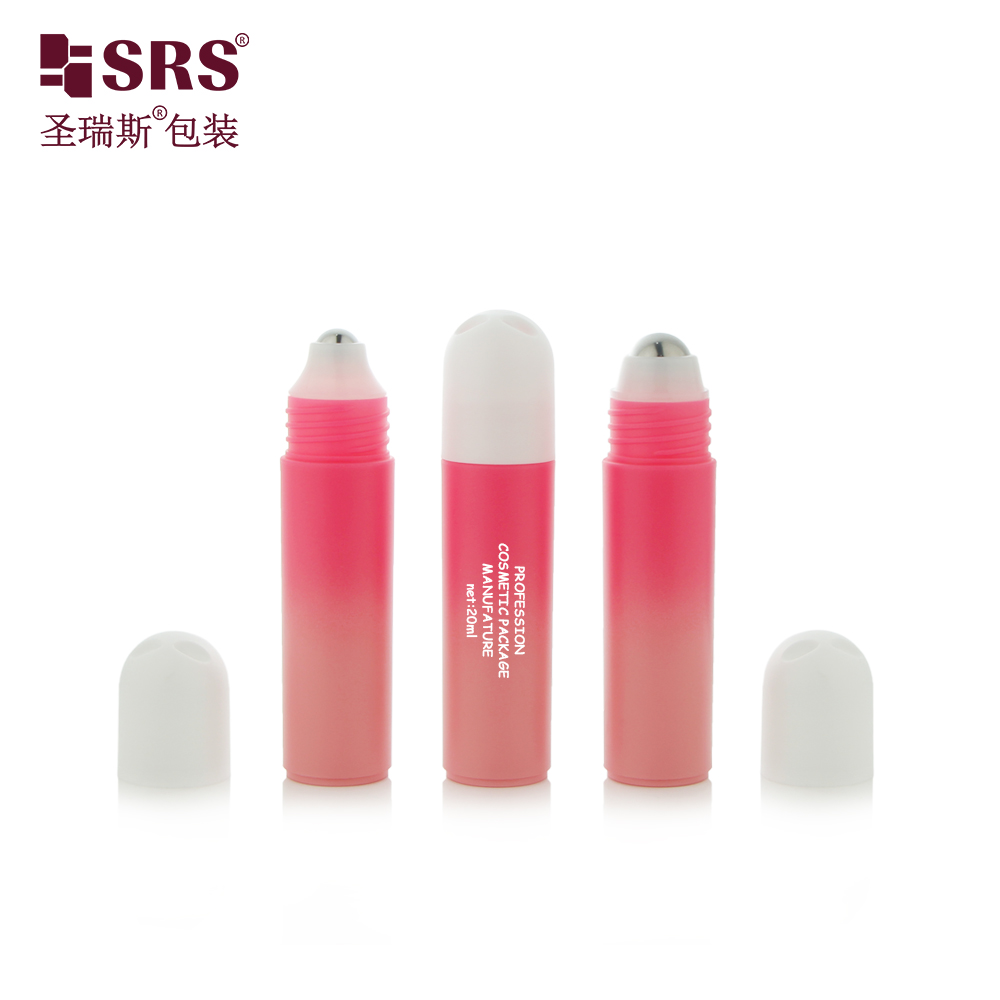 SRS Factory Price Empty PP Frosted 20ml Steel Plastic Roller Ball Roll On Bottle
