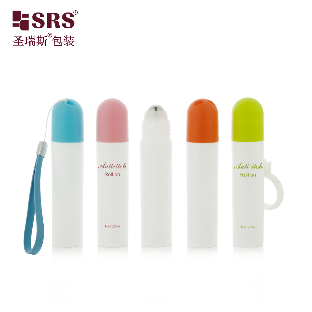 White Empty Colorful 20ml Deodorant Cosmetic Packaging Lotion Roll on Tube with Hanging 