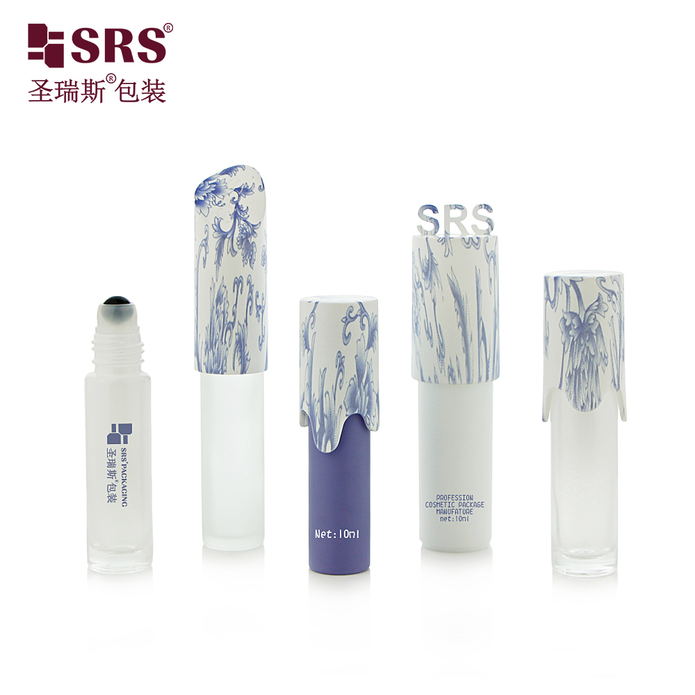 New Cute Shape Cap Portable Empty 10ml Essential Oil Glass Roll on Bottle