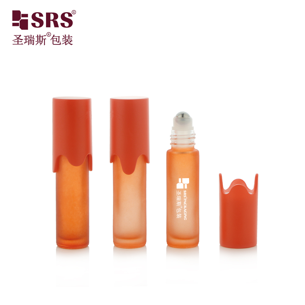 New Cute Shape Cap Portable Empty 10ml Essential Oil Glass Roll on Bottle