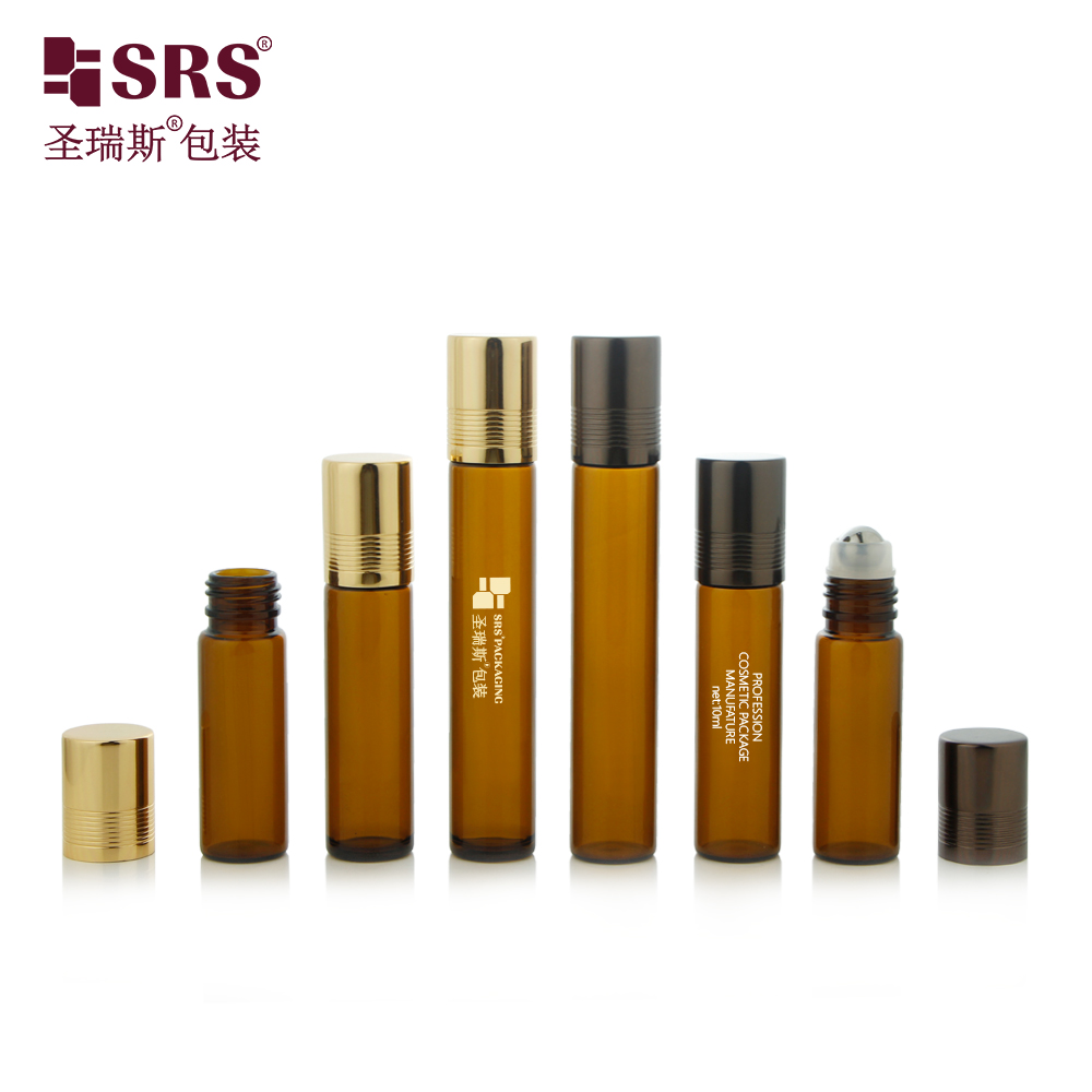 8ml 10ml 15ml New Arrival Glass Roller Bottle Amber for Cosmetics Serum Oil