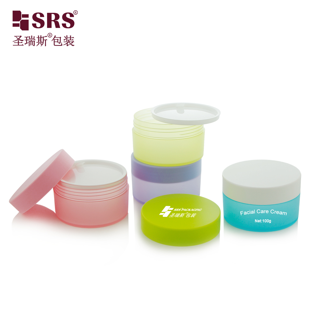 New Arrivals Translucent Pink Green Blue Purple SRSQ 100g PP PCR Cosmetics Jar