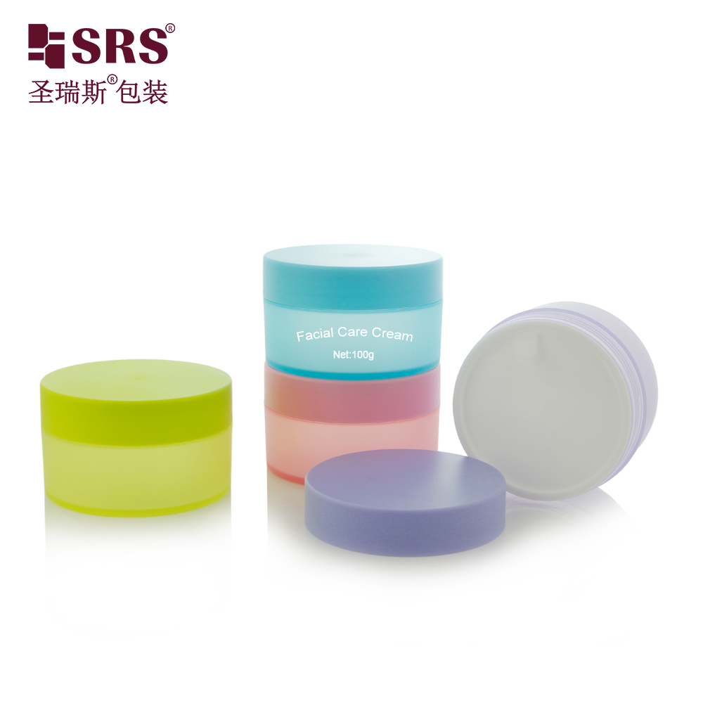 New Arrivals Translucent Pink Green Blue Purple SRSQ 100g PP PCR Cosmetics Jar