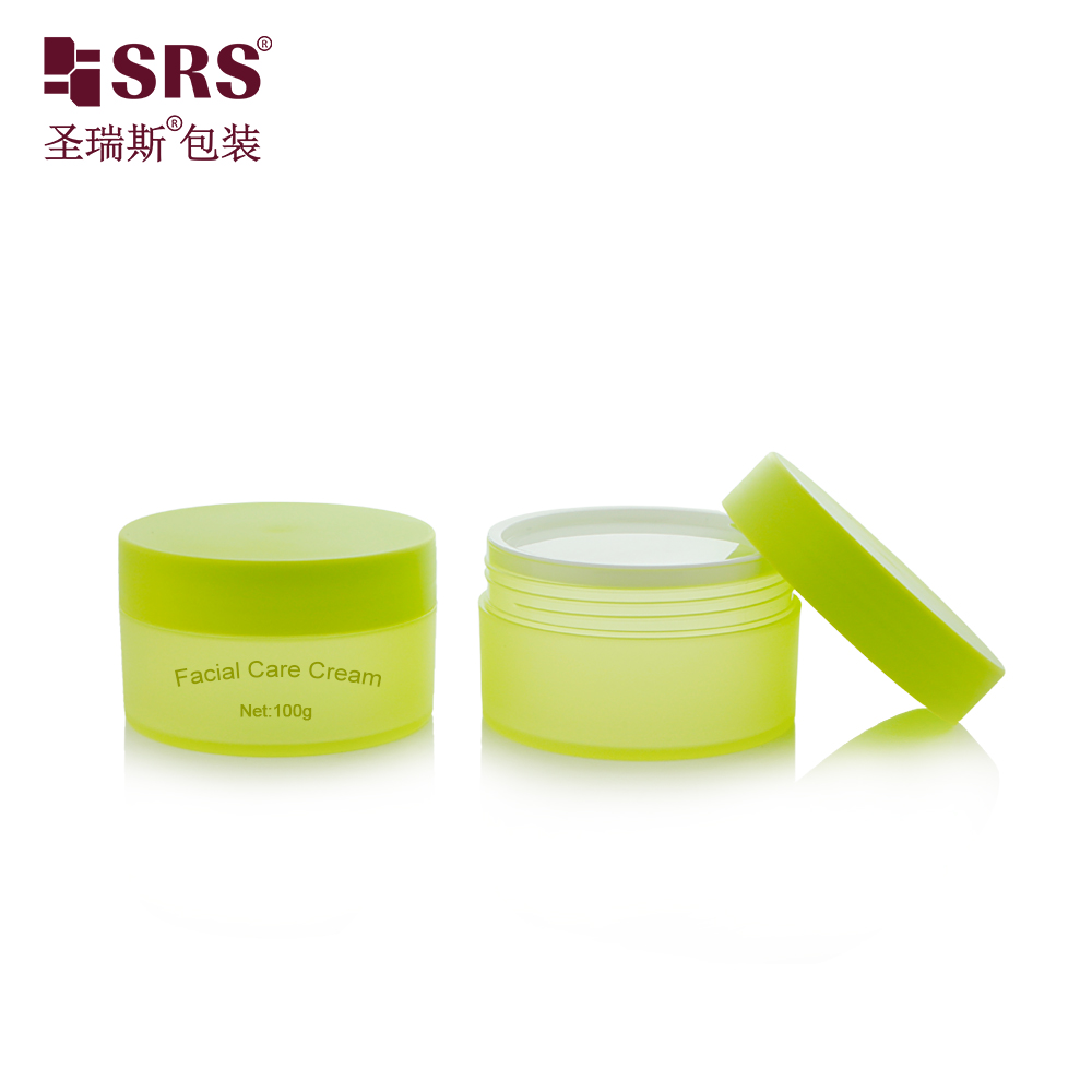 New Arrivals Translucent Pink Green Blue Purple SRSQ 100g PP PCR Cosmetics Jar