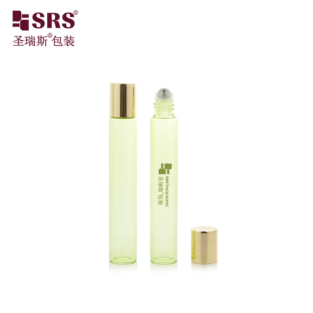 Custom Painting Color Empty Essential Oil Glass Roll on 10ml Bottle With Stainless Steel Roller