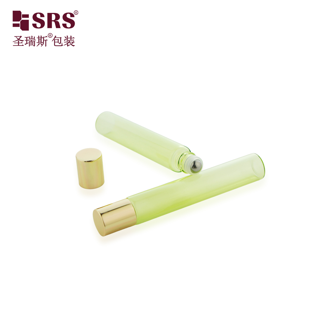 Custom Painting Color Empty Essential Oil Glass Roll on 10ml Bottle With Stainless Steel Roller