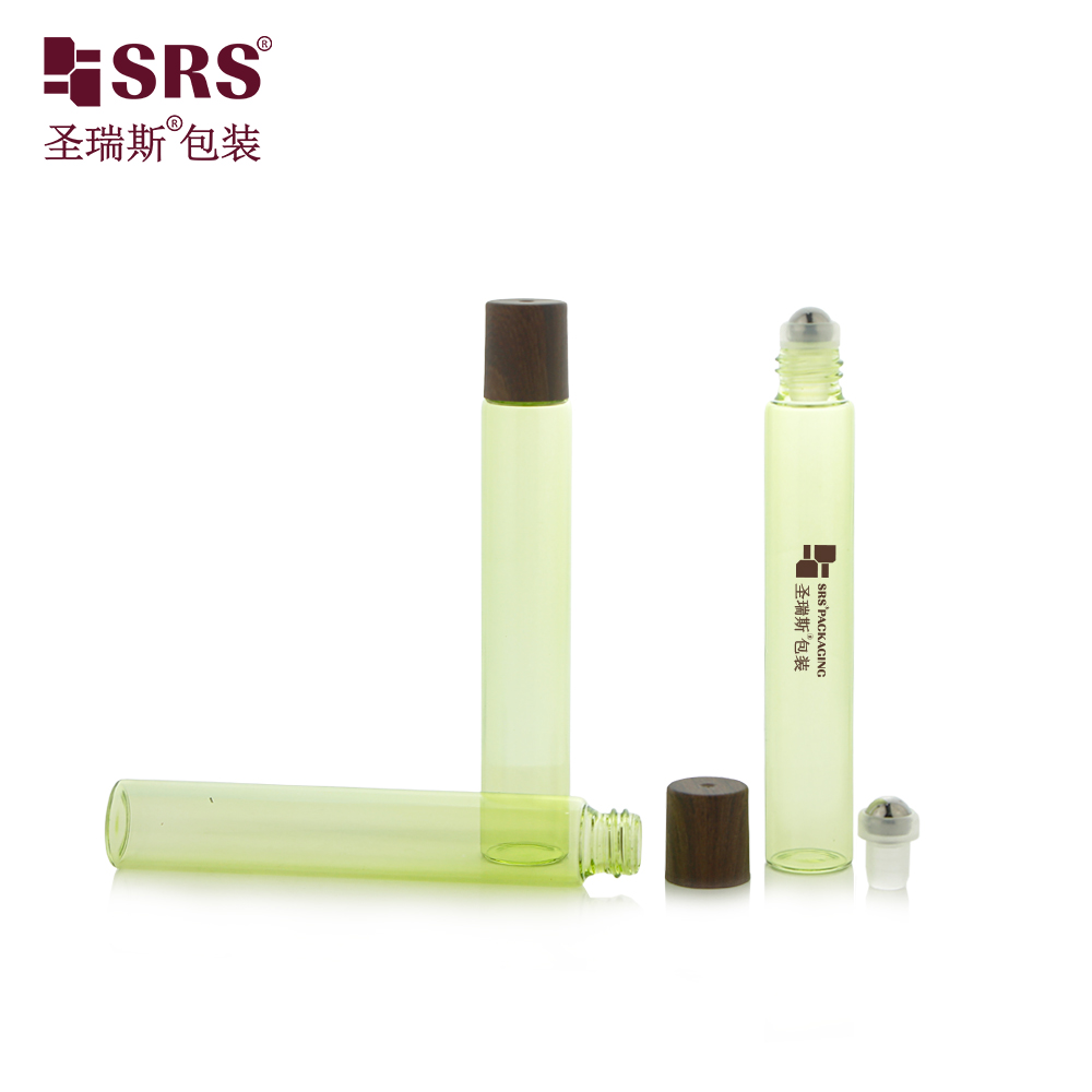Custom Painting Color Empty Essential Oil Glass Roll on 10ml Bottle With Stainless Steel Roller