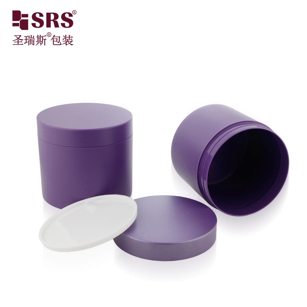 Hot Sale Matte Purple Scrub 8oz Body Butter Facial Hair Cream Plastic Cream Jar