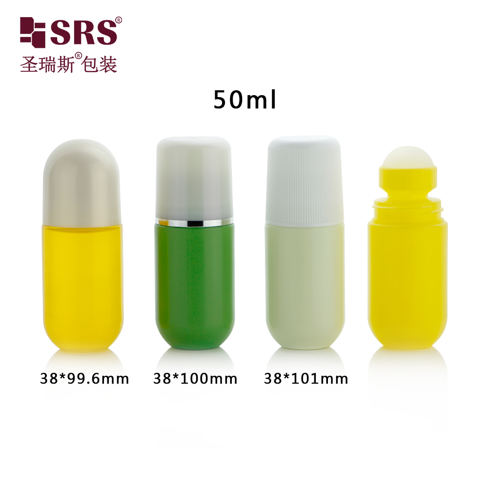 RPPA-50ml Round Bottom Cute Capsule-type PP Roller Bottle for Deodorant