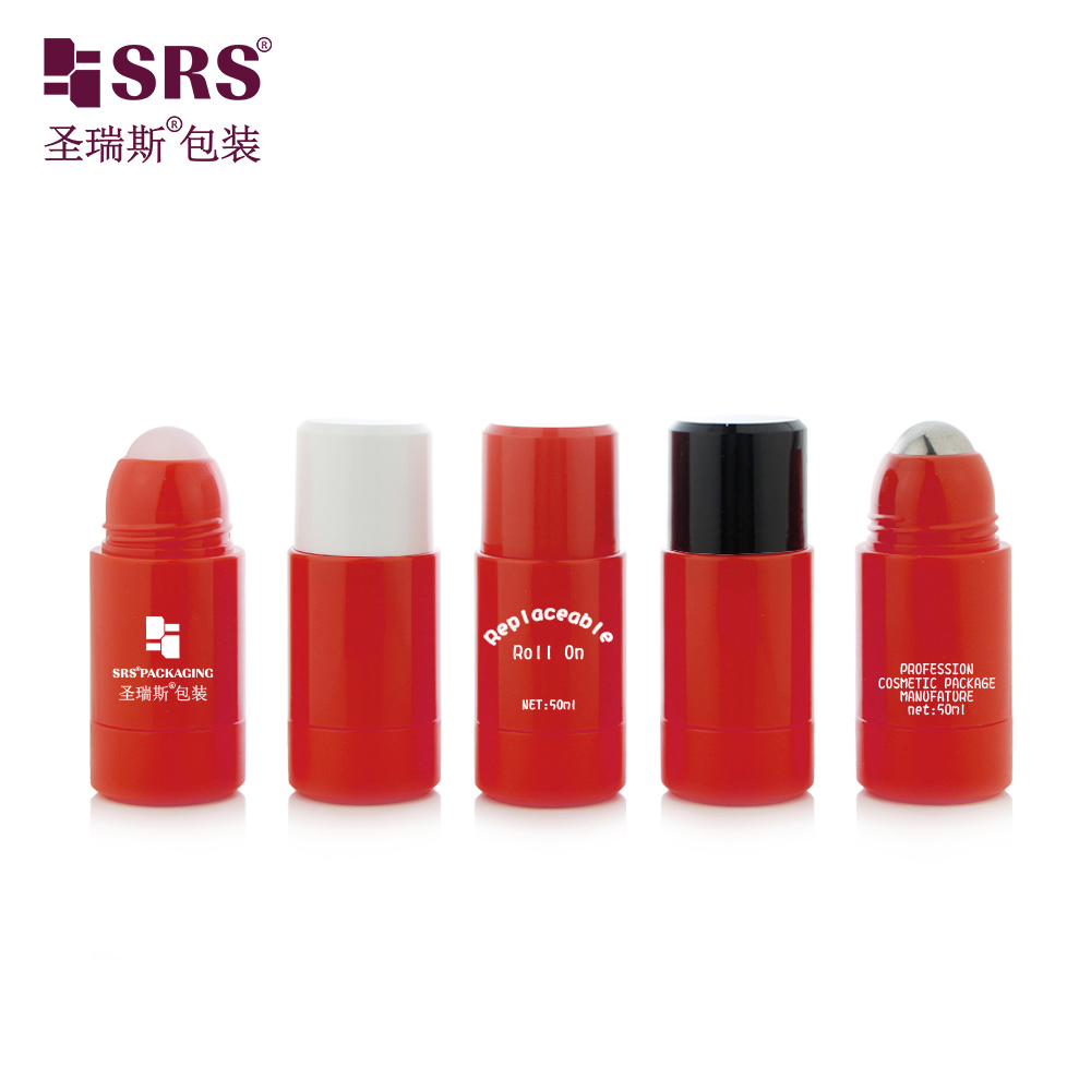 50ml 75ml Refillable Beauty Packaging Deodorant Plastic Roll on Bottle 