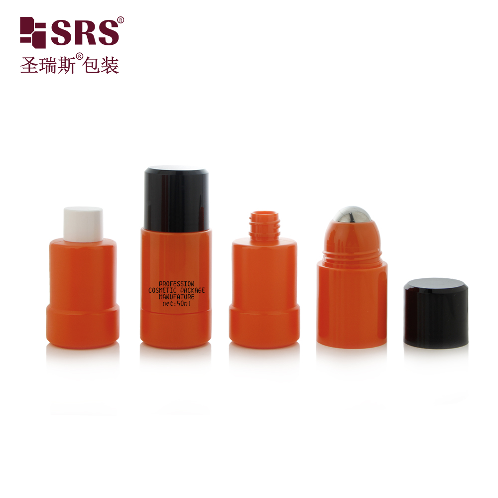 50ml 75ml Refillable Beauty Packaging Deodorant Plastic Roll on Bottle 