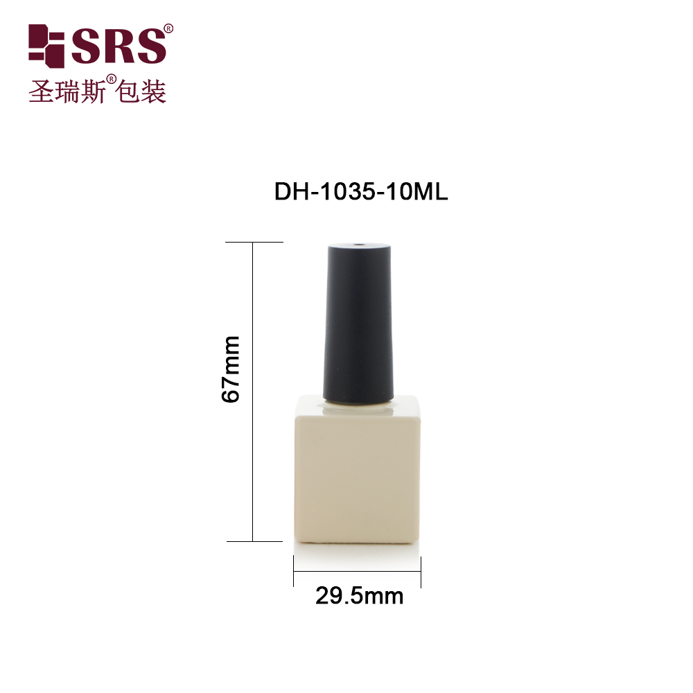Empty 10ml Square Glass Bottle Custom Matte UV Gel Container Nail Polish Bottle for Nail Polish
