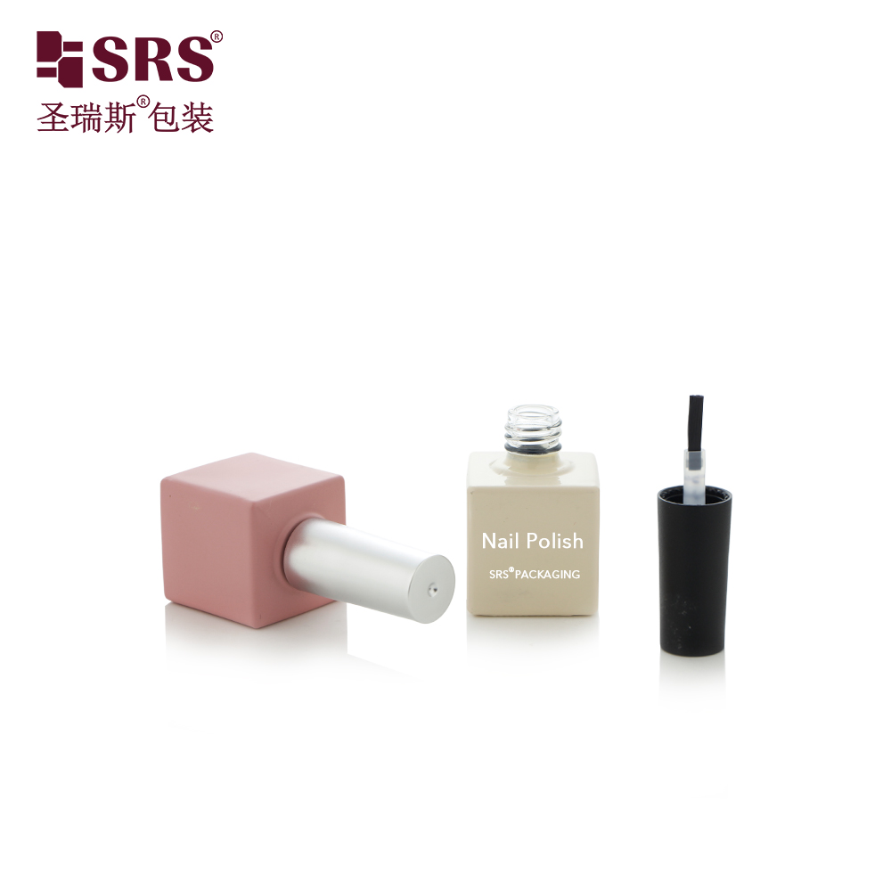 Empty 10ml Square Glass Bottle Custom Matte UV Gel Container Nail Polish Bottle for Nail Polish