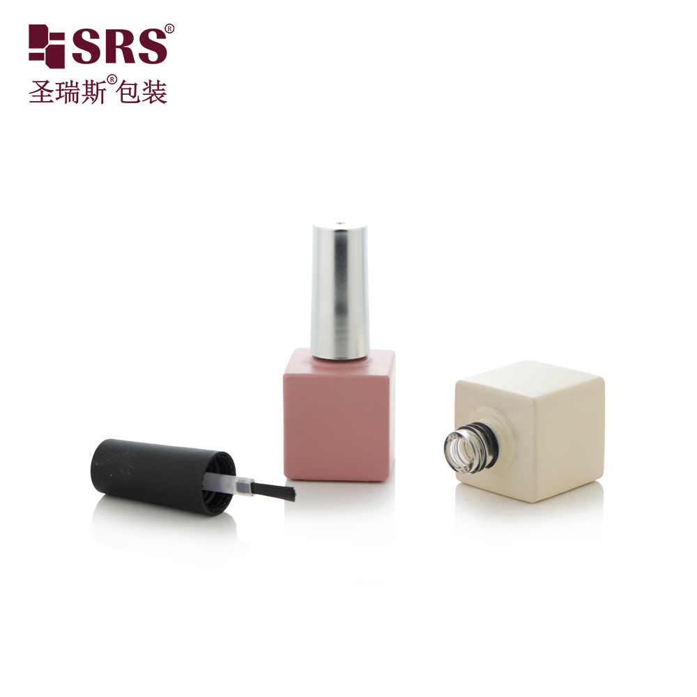 Empty 10ml Square Glass Bottle Custom Matte UV Gel Container Nail Polish Bottle for Nail Polish