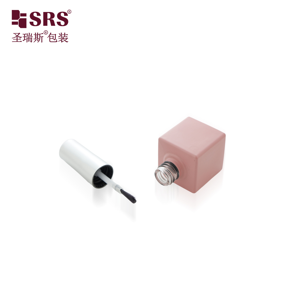 Empty 10ml Square Glass Bottle Custom Matte UV Gel Container Nail Polish Bottle for Nail Polish