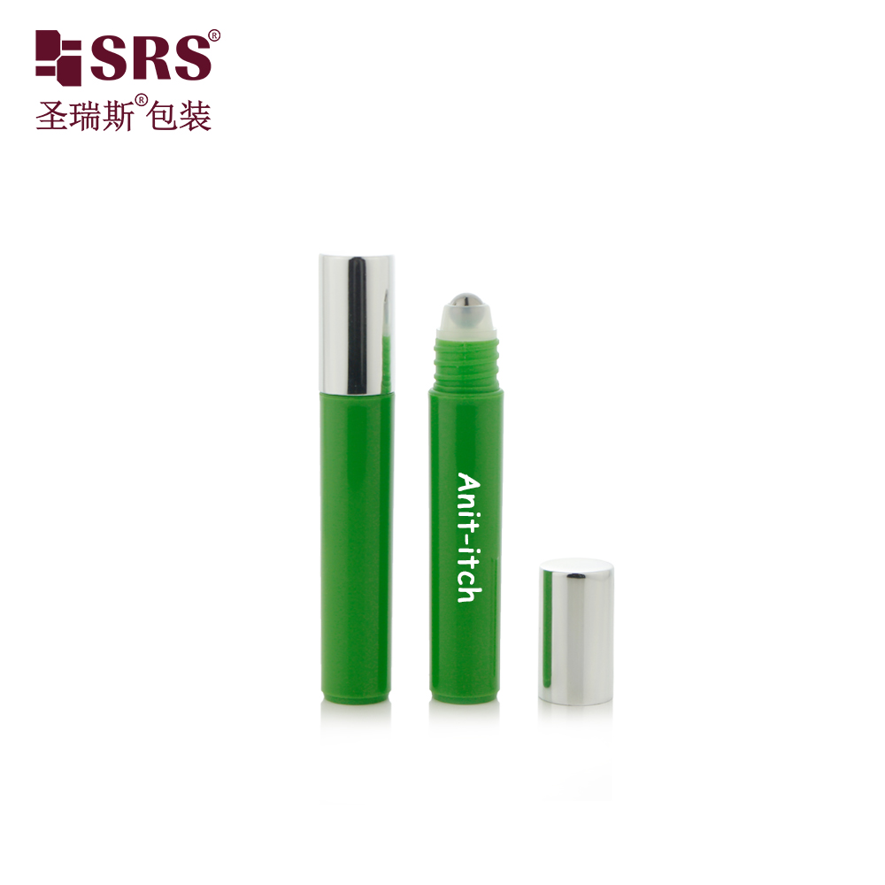 Hot Sale 7ml Green Roll On Bottle Empty PP Plastic Bottles with Roller Ball for Cosmetics