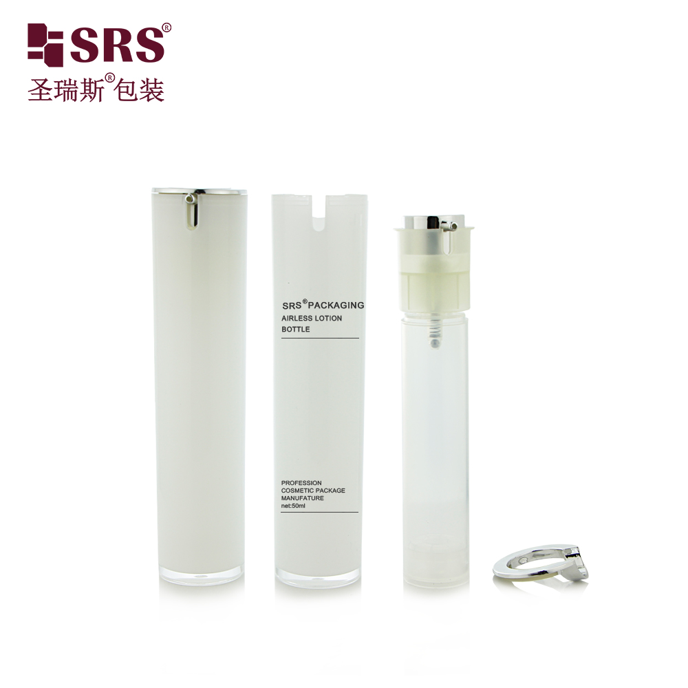 Custom luxury pink red green blue gradient color 15ml 30ml 50ml acrylic airless cosmetic bottle 