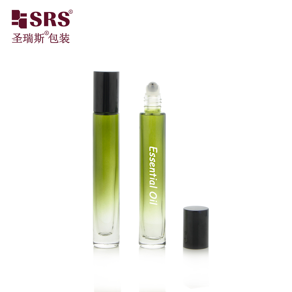 Thickness Base 5ml 10ML Gradient Glass Roll on Bottle With Custom Color Aluminum Cap