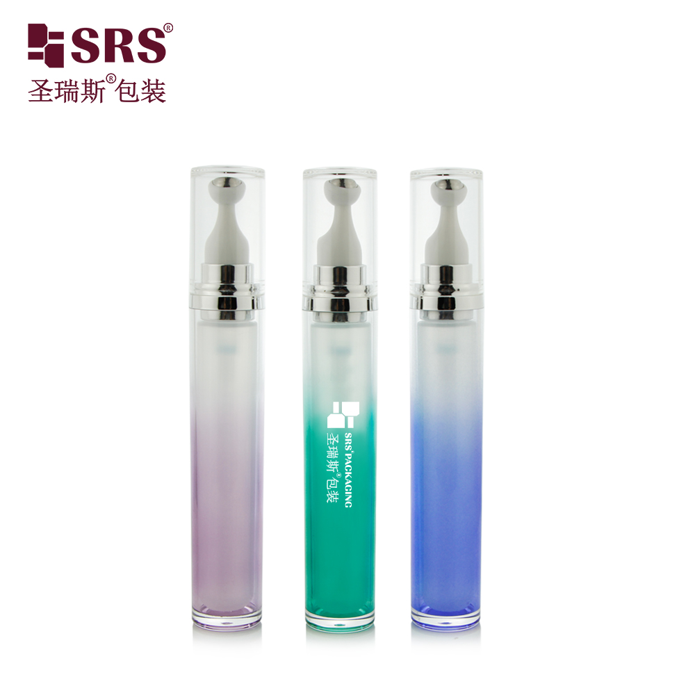 No Leakage 15ml Double Layer Acrylic Press Roller Bottle for Eye Cream Eye Serum