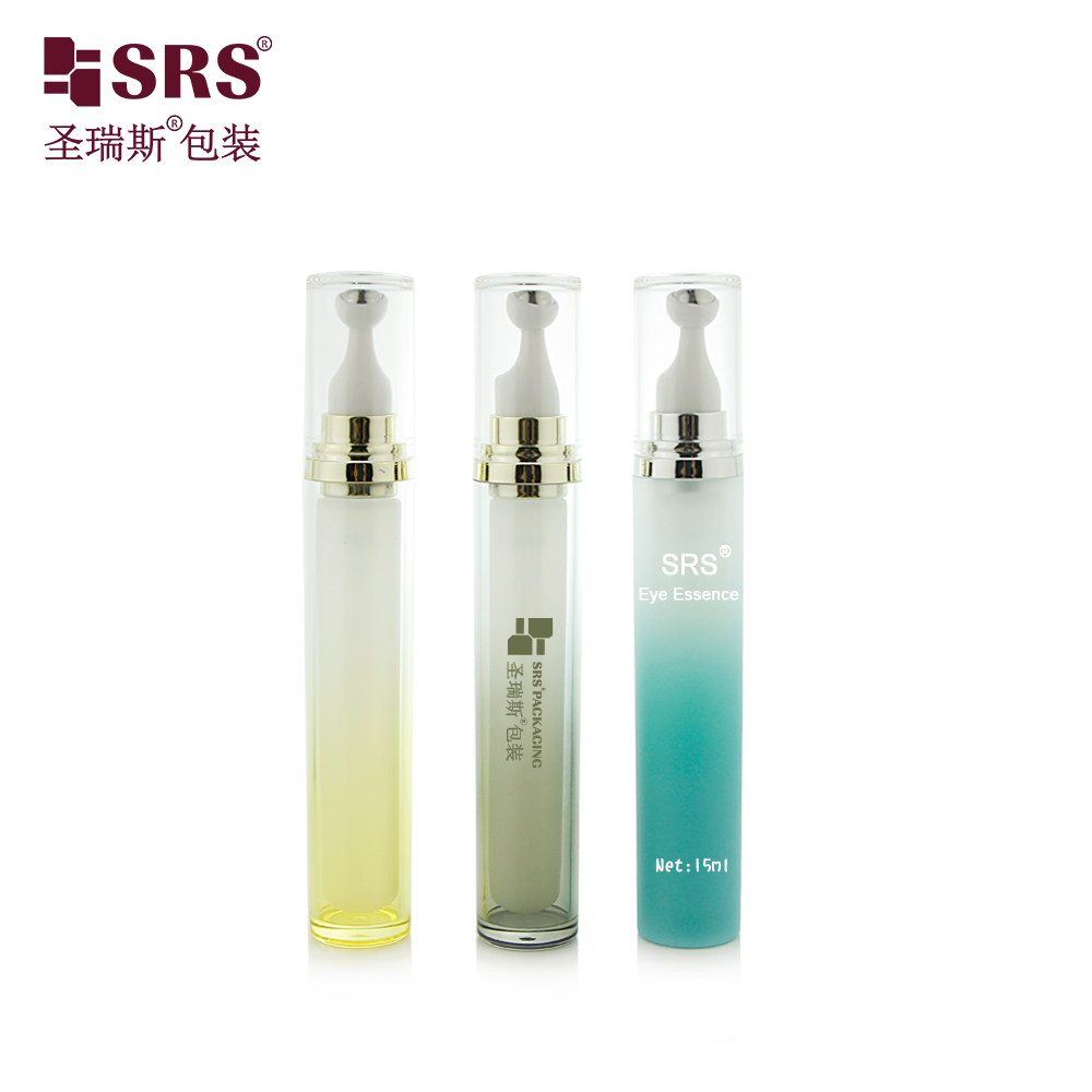 No Leakage 15ml Double Layer Acrylic Press Roller Bottle for Eye Cream Eye Serum