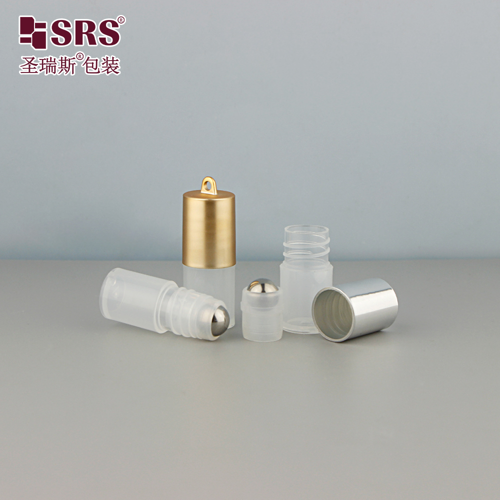 Wholesale Perfume Oil Empty PP Plastic Roller Bottles with Steel Ball and Ring Cap