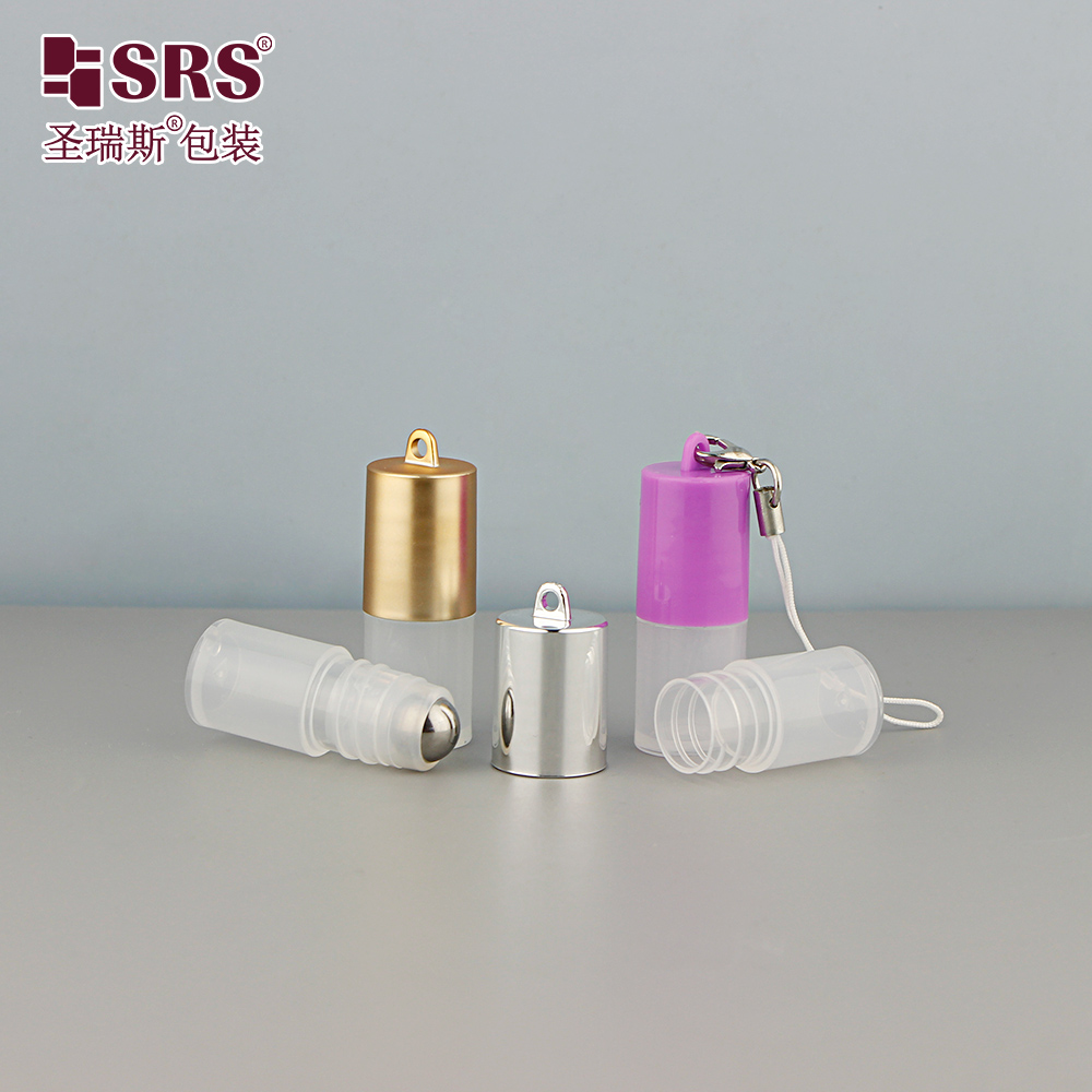 Wholesale Perfume Oil Empty PP Plastic Roller Bottles with Steel Ball and Ring Cap