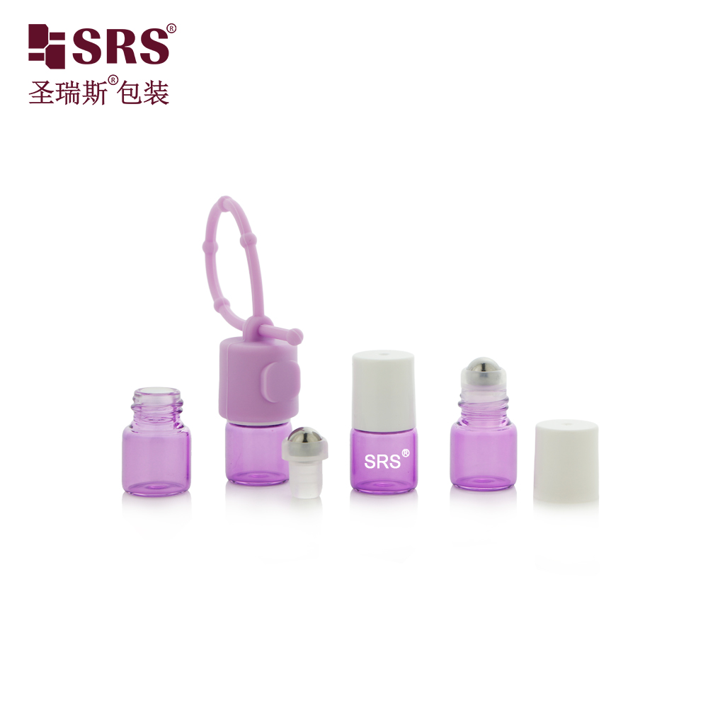 Children Care Oil Custom Color Glass 1ml Roll on Bottle with Cute Silicone case 