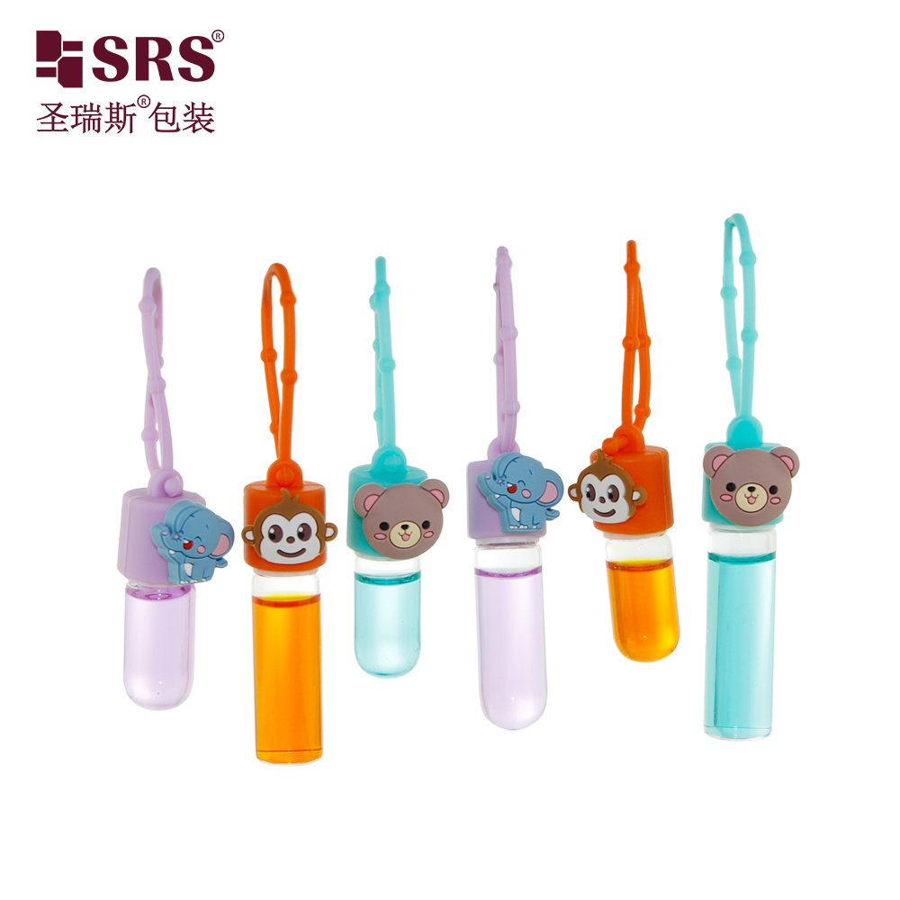 Wholesale Transparent Tube Glass Roller Bottle with Fancy Design Silicone Cover