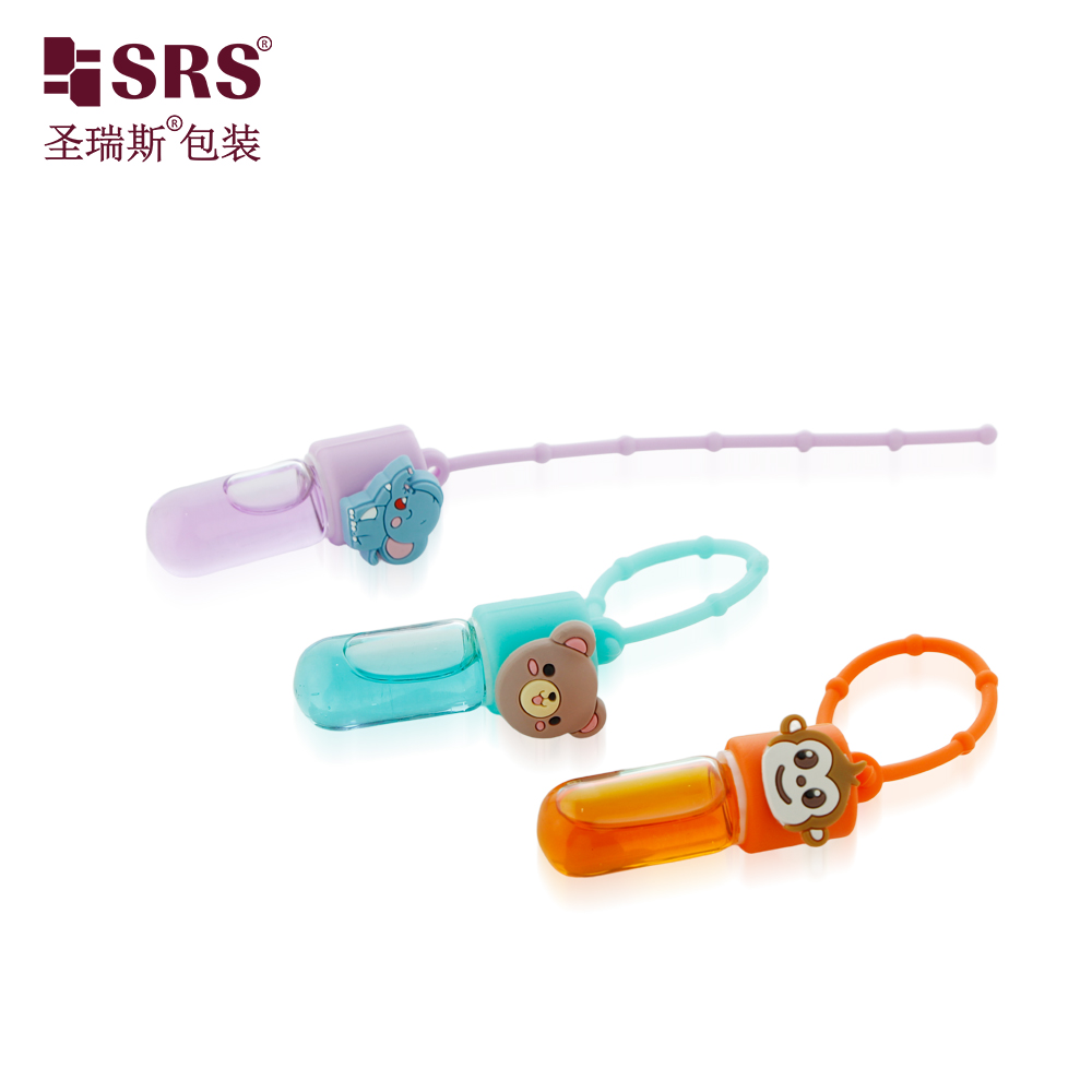 Wholesale Transparent Tube Glass Roller Bottle with Fancy Design Silicone Cover